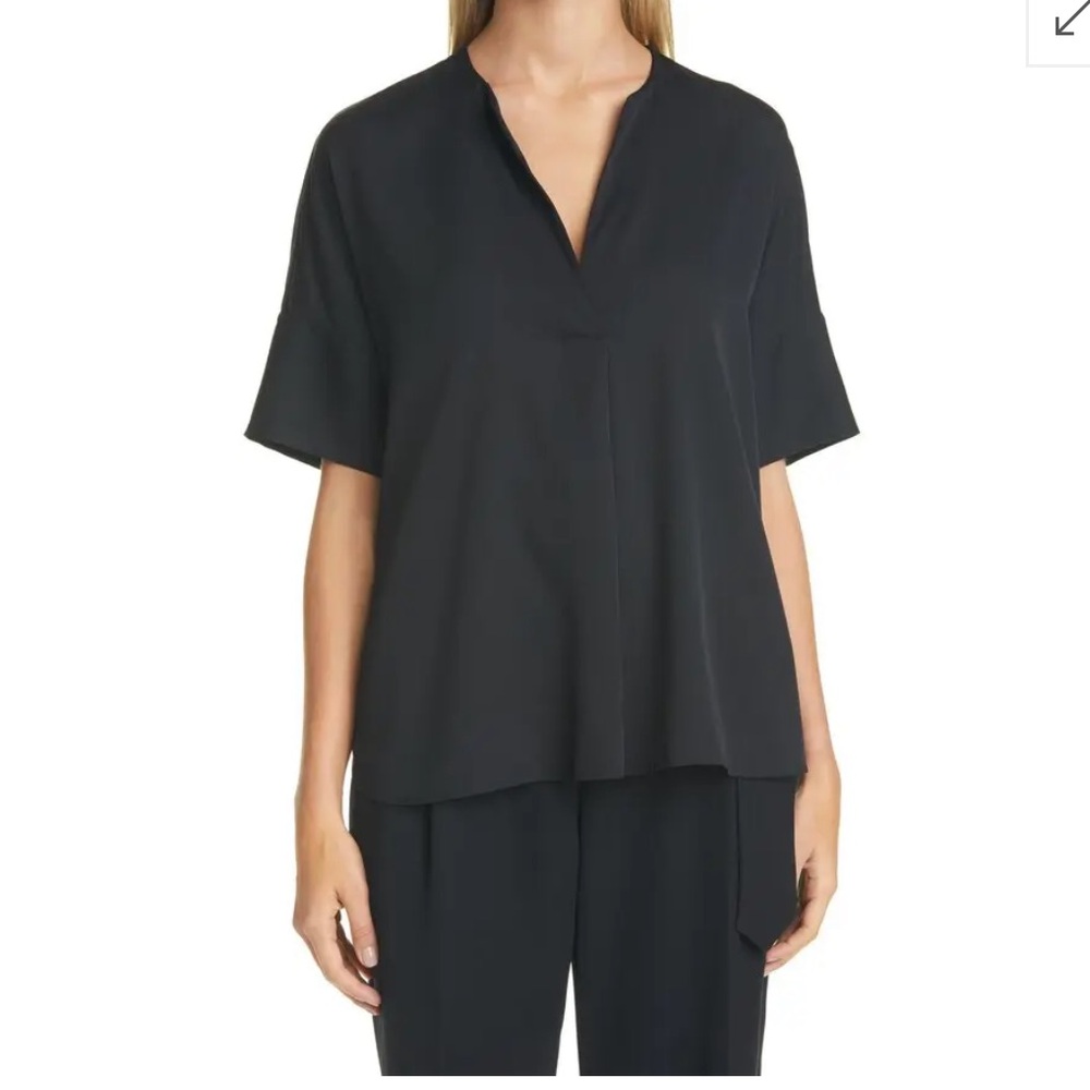 Vince Stretch Silk Popover